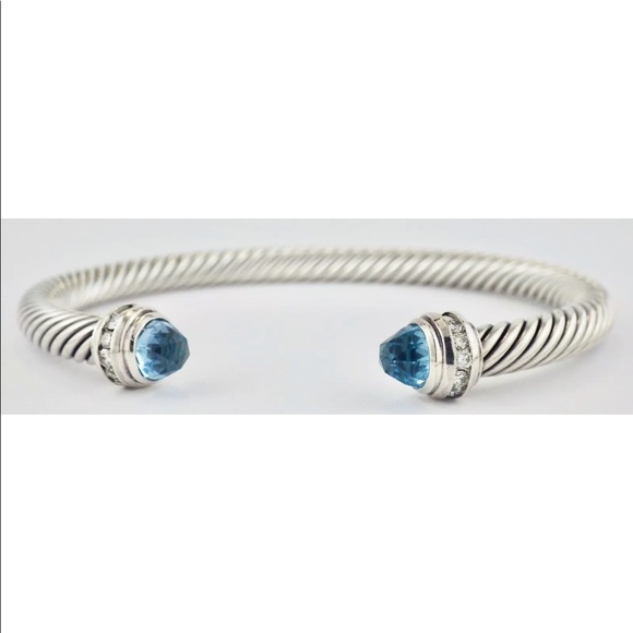 David Yurman Jewelry - ♥️♥️SOLD♥️♥️DAVID YURMAN 5mm Blue Topaz & Diamonds